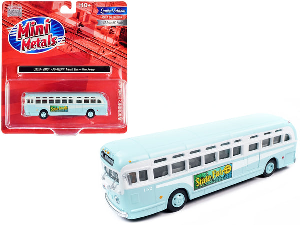 GMC PD-4103 Transit Bus #152 Light Blue "Burlington New Jersey" 1/87 (HO) Scale Model by Classic Metal Works