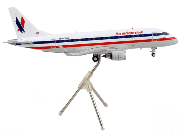 Embraer ERJ-170 Commercial Aircraft "American Airlines - American Eagle" White with Blue and Red Stripes "Gemini 200" Series 1/200 Diecast Model Airplane by GeminiJets