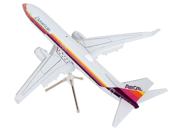 Boeing 737-800 Commercial Aircraft with Flaps Down "American Airlines - AirCal" Gray with Stripes "Gemini 200" Series 1/200 Diecast Model Airplane by GeminiJets