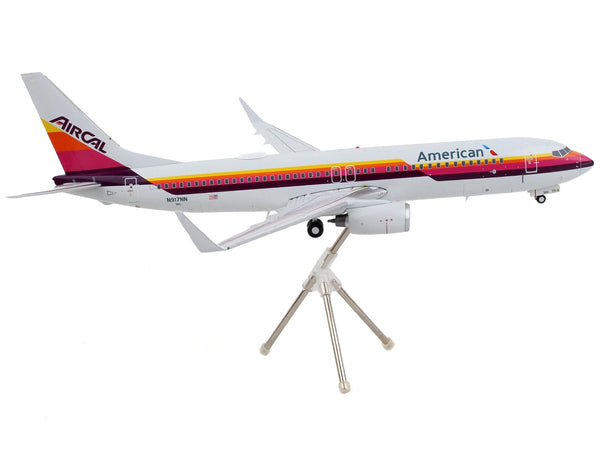 Boeing 737-800 Commercial Aircraft "American Airlines - AirCal" Gray with Stripes "Gemini 200" Series 1/200 Diecast Model Airplane by GeminiJets