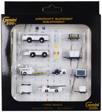 Airport Support Equipment Set of 10 pieces "Gemini 200" Series 1/200 Diecast Models by GeminiJets
