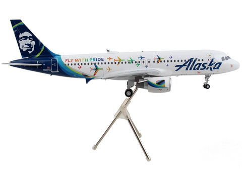 Airbus A320 Commercial Aircraft "Alaska Airlines - Fly With Pride" White with Blue Tail "Gemini 200" Series 1/200 Diecast Model Airplane by GeminiJets