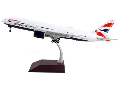 Boeing 777-200ER Commercial Aircraft "British Airways" White with Striped Tail "Gemini 200" Series 1/200 Diecast Model Airplane by GeminiJets