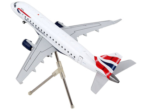 Embraer ERJ-170 Commercial Aircraft "British Airways" White with Striped Tail "Gemini 200" Series 1/200 Diecast Model Airplane by GeminiJets