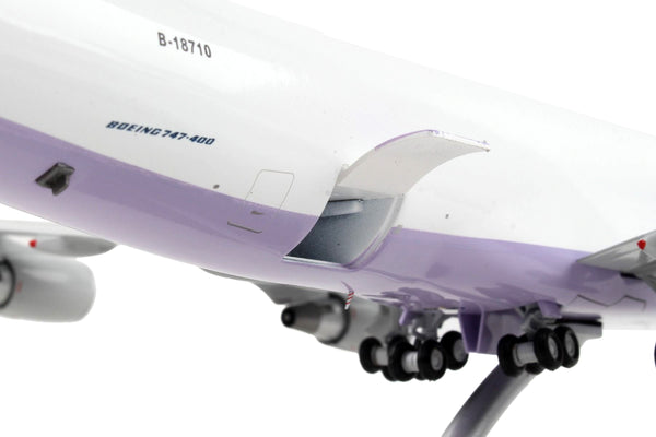 Boeing 747-400F Commercial Aircraft "China Airlines Cargo" White with Purple Tail "Gemini 200 - Interactive" Series 1/200 Diecast Model Airplane by GeminiJets