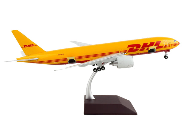 Boeing 777F Commercial Aircraft "DHL" Yellow "Gemini 200 - Interactive" Series 1/200 Diecast Model Airplane by GeminiJets