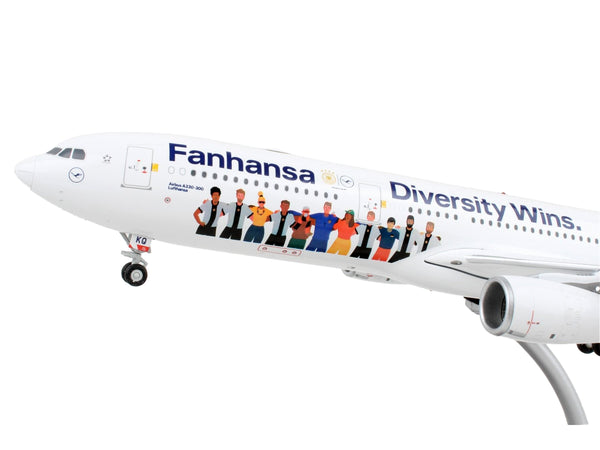 Airbus A330-300 Commercial Aircraft "Lufthansa - Diversity Wins" White with Blue Tail "Gemini 200" Series 1/200 Diecast Model Airplane by GeminiJets