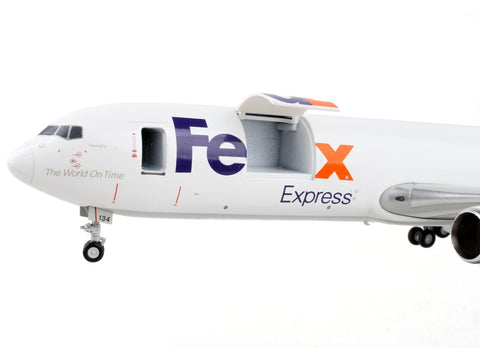 Boeing 767-300F Commercial Aircraft "Federal Express" White with Purple Tail "Interactive Series" 1/200 Diecast Model Airplane by GeminiJets