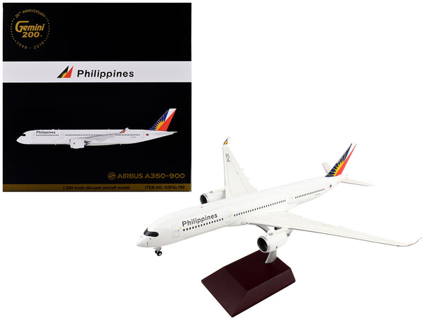 Airbus A350-900 Commercial Aircraft "Philippine Airlines" White with Tail Graphics "Gemini 200" Series 1/200 Diecast Model Airplane by GeminiJets