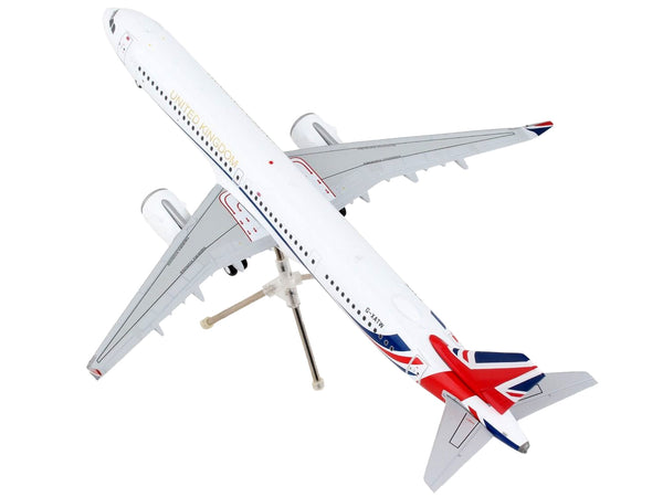 Airbus A321neo Commercial Aircraft "British Royal Air Force" White with United Kingdom Flag Graphics "Gemini 200" Series 1/200 Diecast Model Airplane by GeminiJets