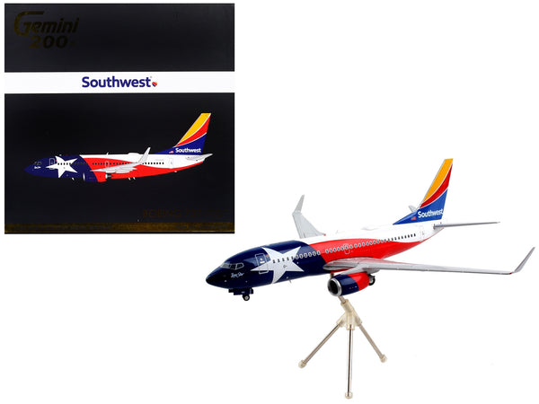 Boeing 737-700 Commercial Aircraft "Southwest Airlines - Lone Star One" Texas Flag Livery "Gemini 200" Series 1/200 Diecast Model Airplane by GeminiJets