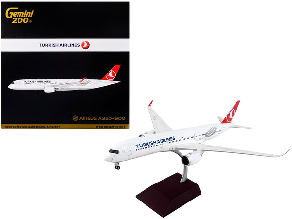 Airbus A350-900 Commercial Aircraft "Turkish Airlines" White with Red Tail "Gemini 200" Series 1/200 Diecast Model Airplane by GeminiJets