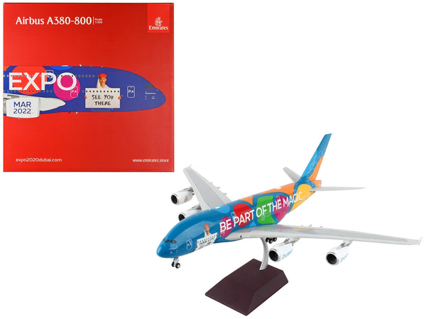 Airbus A380-800 Commercial Aircraft "Emirates Airlines - Dubai Expo" "Gemini 200" Series 1/200 Diecast Model Airplane by GeminiJets