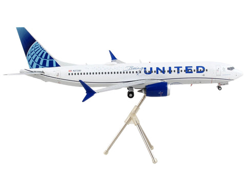 Boeing 737 MAX 8 Commercial Aircraft "United Airlines - United Together" White with Blue Tail "Gemini 200" Series 1/200 Diecast Model Airplane by GeminiJets