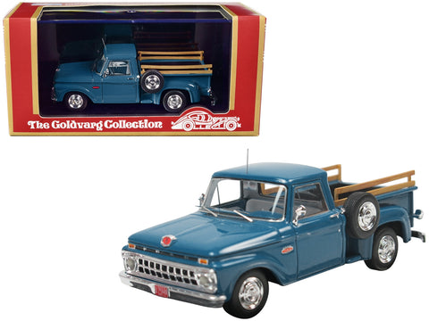 1965 Ford F-100 Stepside Pickup Truck Caribbean Turquoise with White Interior Limited Edition to 220 pieces Worldwide 1/43 Model Car by Goldvarg Collection