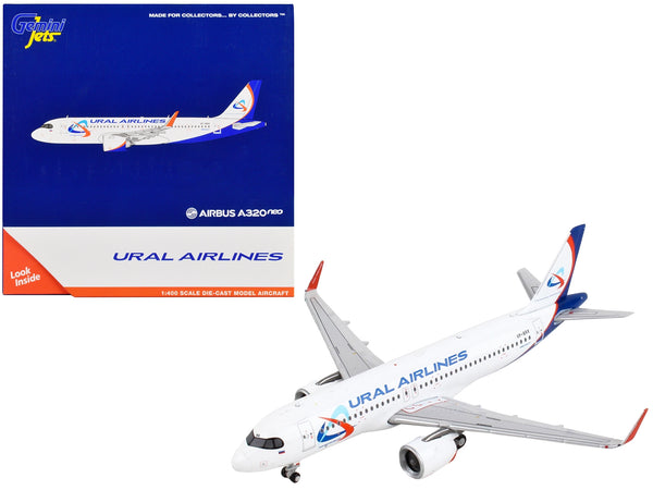 Airbus A320neo Commercial Aircraft "Ural Airlines" White with Blue Tail 1/400 Diecast Model Airplane by GeminiJets