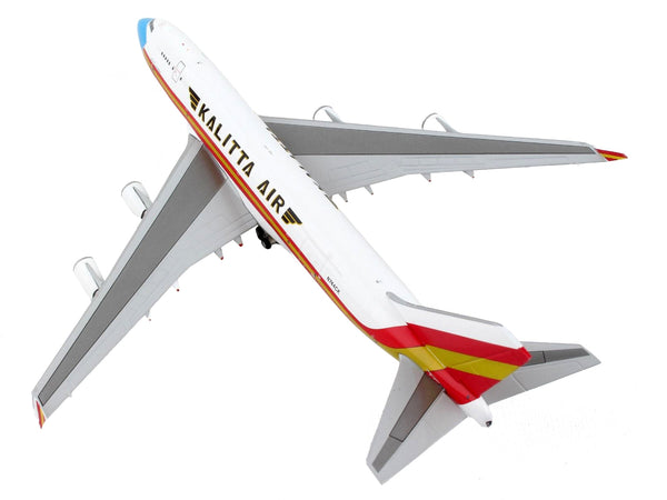 Boeing 747-400F Commercial Aircraft "Kalitta Air" White with Stripes "Mask" Livery 1/400 Diecast Model Airplane by GeminiJets