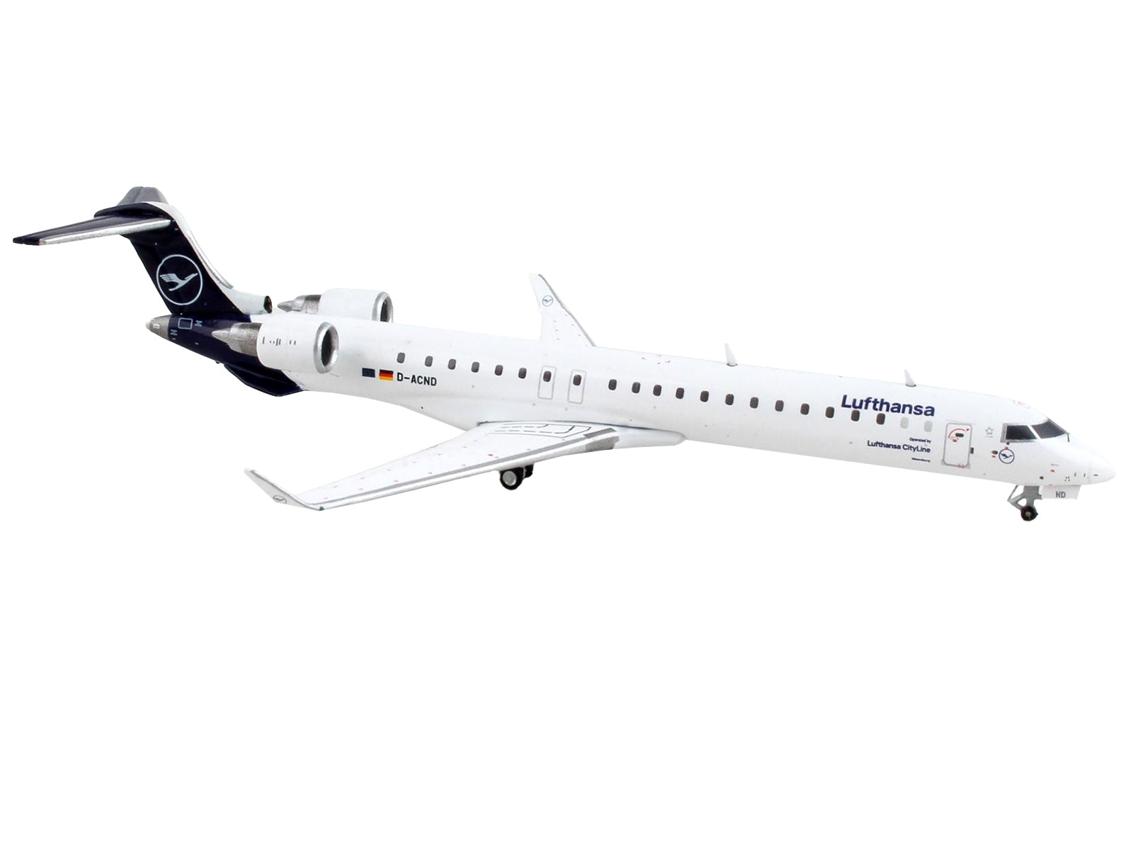 Bombardier CRJ900 Commercial Aircraft "Lufthansa" White with Dark Blue Tail 1/400 Diecast Model Airplane by GeminiJets