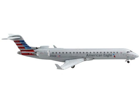 Bombardier CRJ700 Commercial Aircraft "American Airlines - American Eagle" Silver with Striped Tail 1/400 Diecast Model Airplane by GeminiJets