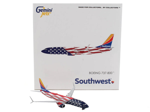 Boeing 737-800 Commercial Aircraft "Southwest Airlines - Freedom One" United States Flag Livery 1/400 Diecast Model Airplane by GeminiJets