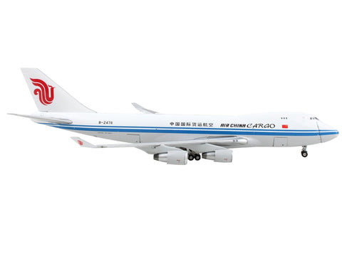 Boeing 747-400F Commercial Aircraft "Air China Cargo" White with Blue Stripes "Interactive Series" 1/400 Diecast Model Airplane by GeminiJets