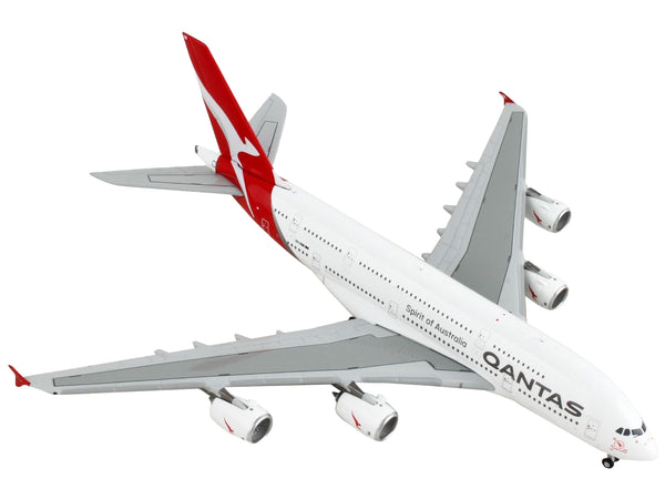 Airbus A380 Commercial Aircraft "Qantas Airways" White and Gray with Red Tail  1/400 Diecast Model Airplane by GeminiJets