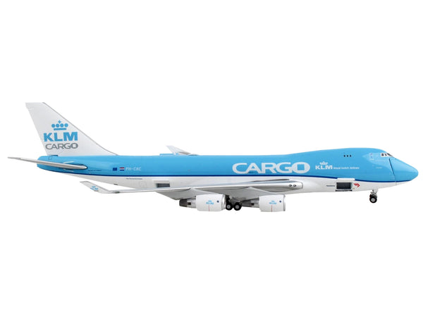 Boeing 747-400F Commercial Aircraft "KLM Royal Dutch Airlines Cargo" Blue and White "Interactive Series" 1/400 Diecast Model Airplane by GeminiJets