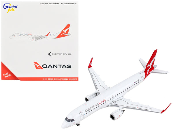 Embraer ERJ-190 Commercial Aircraft "QantasLink" White with Red Tail 1/400 Diecast Model Airplane by GeminiJets