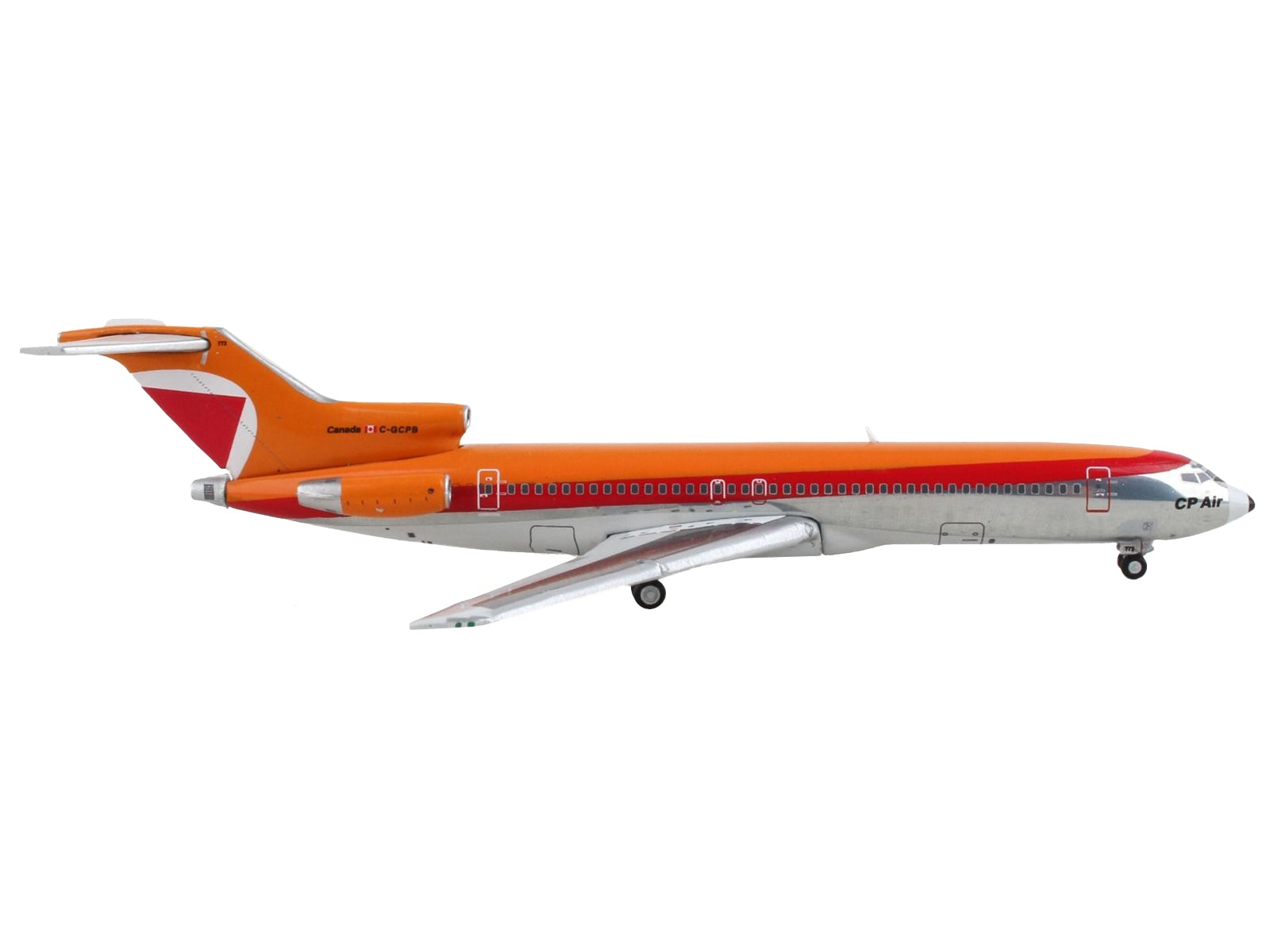 Boeing 727-200 Commercial Aircraft "CP Air" Orange and Silver with Red Stripes 1/400 Diecast Model Airplane by GeminiJets