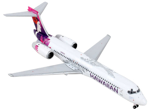 Boeing 717 Commercial Aircraft "Hawaiian Airlines" White with Pink and Purple Tail 1/400 Diecast Model Airplane by GeminiJets