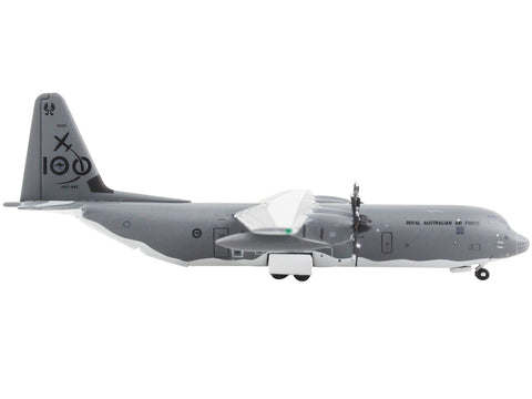 Lockheed C-130J-30 Transport Aircraft "Royal Australian Air Force - 100 Years Cententary" Gray "Gemini Macs" Series 1/400 Diecast Model Airplane by GeminiJets