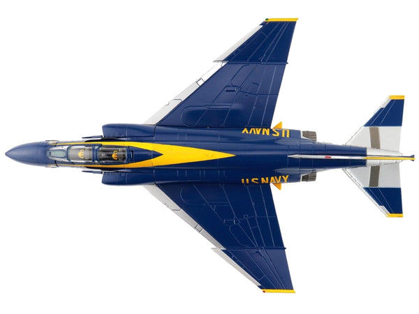 McDonnell Douglas F-4J Phantom II Fighter Aircraft "Blue Angels" with Number Decals United States Navy (1969) "Air Power Series" 1/72 Diecast Model by Hobby Master