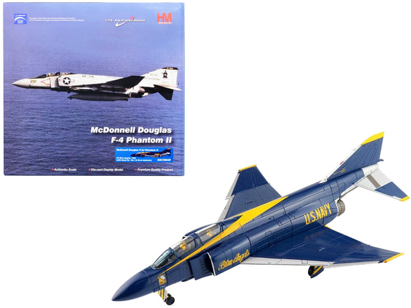 McDonnell Douglas F-4J Phantom II Fighter Aircraft "Blue Angels" with Number Decals United States Navy (1969) "Air Power Series" 1/72 Diecast Model by Hobby Master