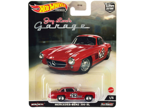 Mercedes-Benz 300 SL #263 Red (Weathered) "Jay Leno's Garage" Diecast Model Car by Hot Wheels