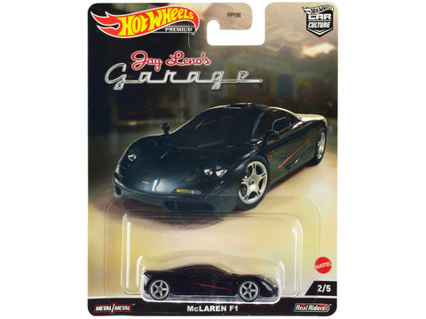 McLaren F1 Black with Red Stripes "Jay Leno's Garage" Diecast Model Car by Hot Wheels