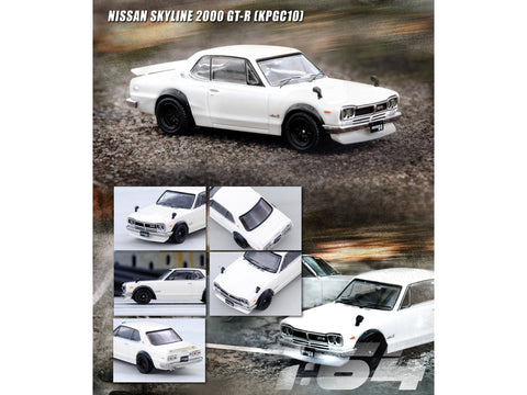 Nissan Skyline 2000 GT-R (KPGC10) RHD (Right Hand Drive) White 1/64 Diecast Model Car by Inno Models