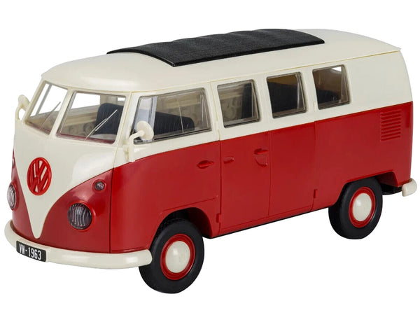 Skill 1 Model Kit Volkswagen Camper Van Red Snap Together Model by Airfix Quickbuild