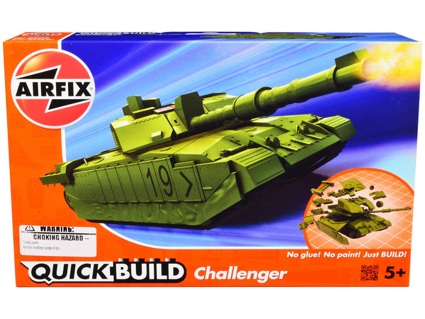 Skill 1 Model Kit Challenger Tank Green Snap Together Model by Airfix Quickbuild