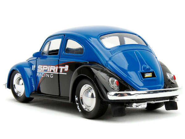 1959 Volkswagen Beetle "Spirit3 Racing" Blue and Black and Boxing Gloves Accessory "Punch Buggy" Series 1/32 Diecast Model Car by Jada