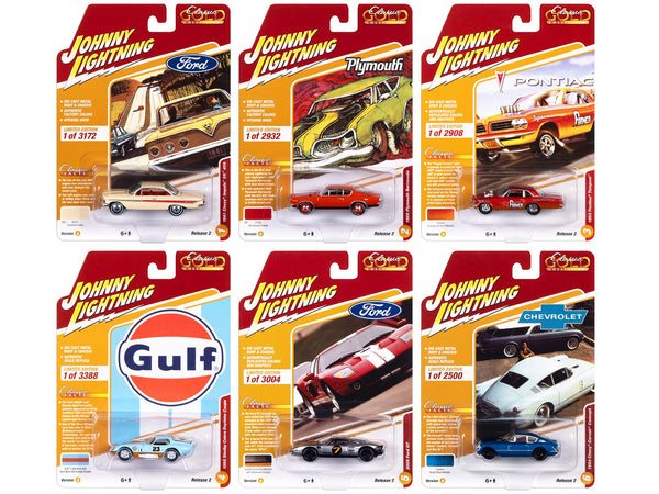 "Classic Gold Collection" 2023 Set A of 6 Cars Release 2 1/64 Diecast Model Cars by Johnny Lightning