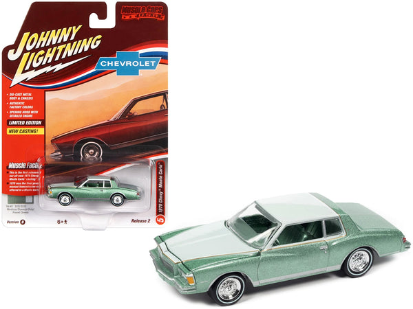 1979 Chevrolet Monte Carlo Firemist Green Metallic and Pastel Green "Muscle Cars U.S.A" Series Limited Edition 1/64 Diecast Model Car by Johnny Lightning