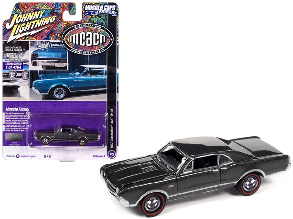 1967 Oldsmobile 442 W-30 Antique Pewter Gray Metallic "MCACN (Muscle Car and Corvette Nationals)" Limited Edition to 4164 pieces Worldwide "Muscle Cars USA" Series 1/64 Diecast Model Car by Johnny Lightning