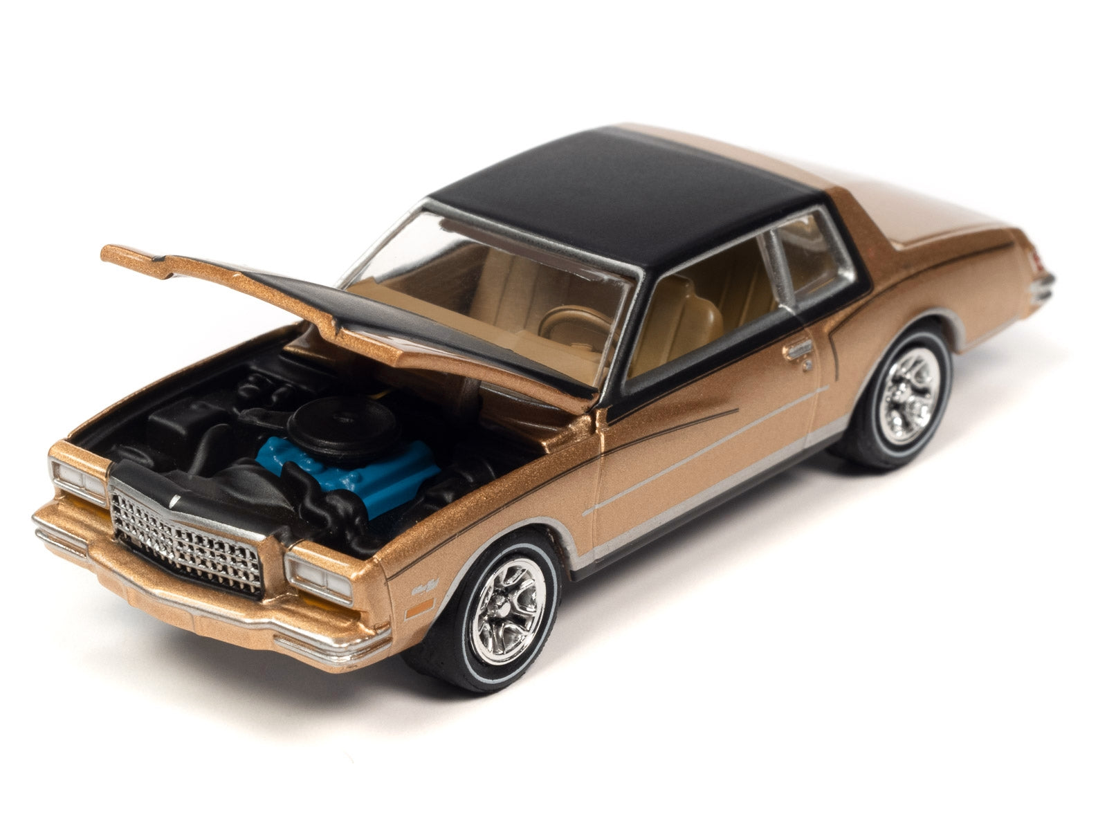 1980 Chevrolet Monte Carlo Light Camel Gold Metallic with Black Top and Hood Limited Edition to 3484 pieces Worldwide "OK Used Cars" 2023 Series 1/64 Diecast Model Car by Johnny Lightning