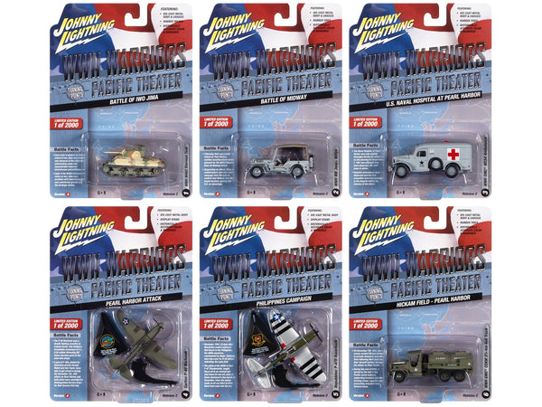 "WWII Warriors: Pacific Theater" Military 2022 Set A of 6 pieces Release 2 Limited Edition to 2000 pieces Worldwide Diecast Model Cars by Johnny Lightning