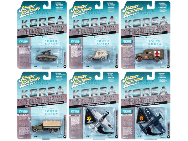 "Korea: The Forgotten War" Military Set A of 6 pieces 2023 Release 1 Limited Edition to 2000 pieces Worldwide Diecast Models by Johnny Lightning