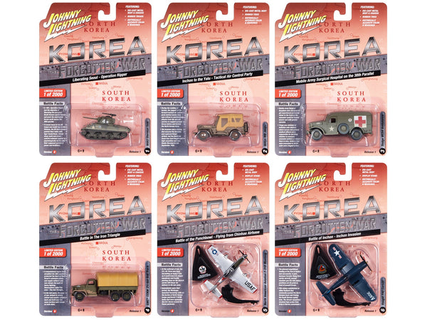 "Korea: The Forgotten War" Military Set B of 6 pieces 2023 Release 1 Limited Edition to 2000 pieces Worldwide Diecast Models by Johnny Lightning