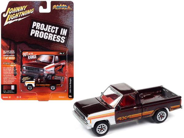 1984 Ford Ranger 4x4 Pickup Truck Medium Canyon Red Metallic with Mismatched Panels "Project in Progress" Limited Edition to 4932 pieces Worldwide "Street Freaks" Series 1/64 Diecast Model Car by Johnny Lightning