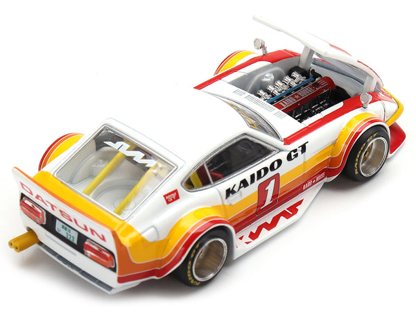 Datsun Fairlady Z Kaido GT V1 RHD (Right Hand Drive) #1 White with Stripes (Designed by Jun Imai) "Kaido House" Special 1/64 Diecast Model Car by True Scale Miniatures