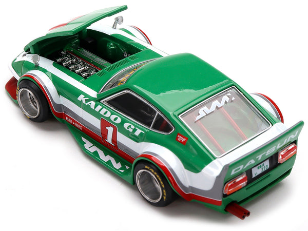 Datsun Fairlady Z Kaido GT V2 RHD (Right Hand Drive) #1 Green with Stripes (Designed by Jun Imai) "Kaido House" Special 1/64 Diecast Model Car by True Scale Miniatures