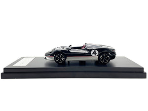 McLaren Elva Convertible #4 Carbon Black with White and Red Stripes 1/64 Diecast Model Car by LCD Models